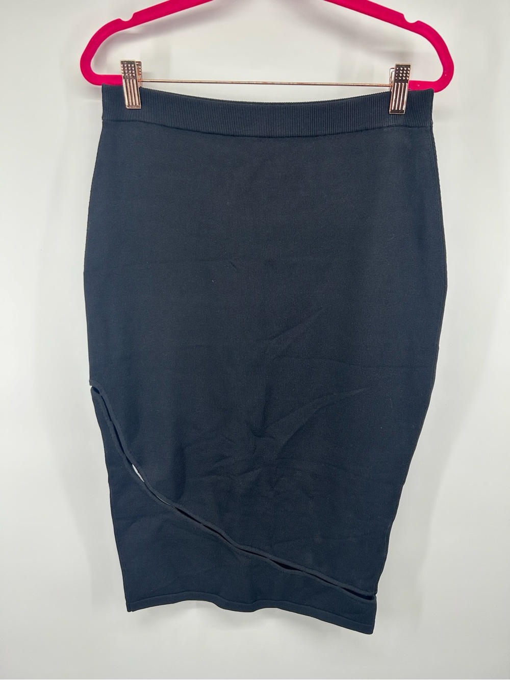 Classic Black Knit Pencil Skirt